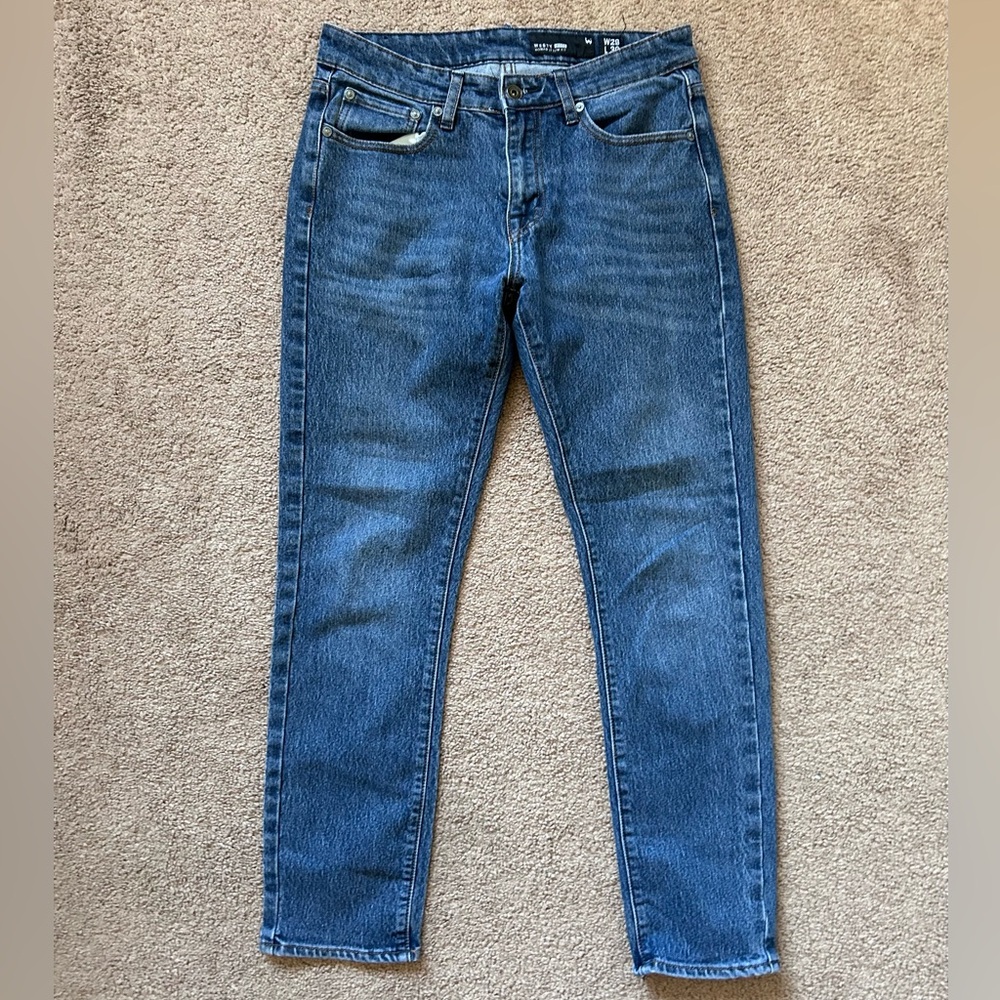 Navy blue slim fit denim jeans